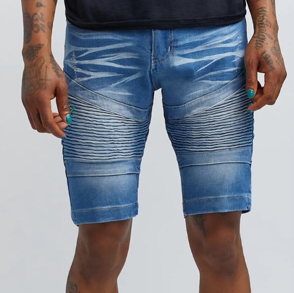 Reason Other - Reason Brand Beaters Moto Blue Denim Short NWT Size 32 BZ-3207